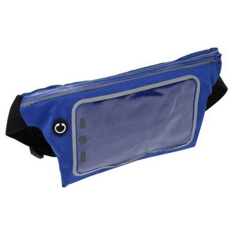 Спортивная сумка чехол на пояс LuazON, управление телефоном, отсек на молнии, синяя 3916212