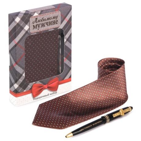 Подарочный набор: галстук и ручка "Любимому мужчине" 2137092