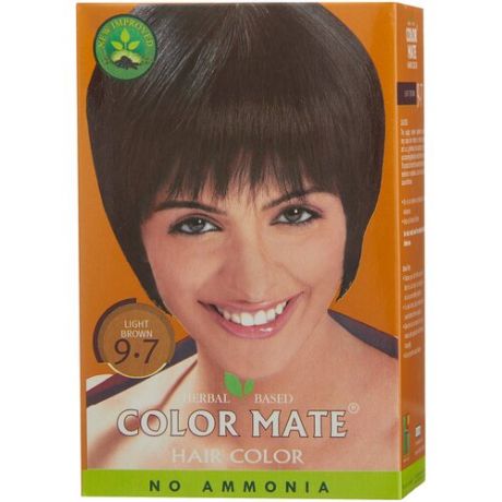 Хна Color Mate травяная краска для волос, тон 9.7 light brown, 75 г