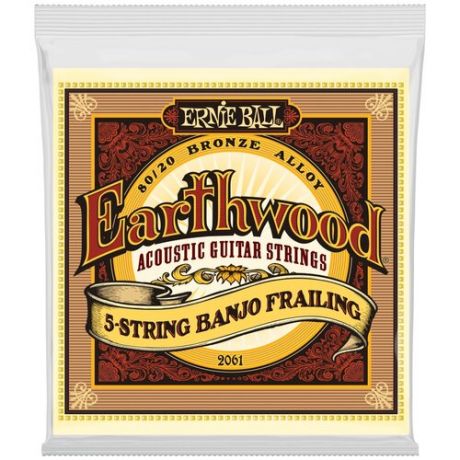 ERNIE BALL 2061 Earthwood 80/20 Bronze Frailing 10-24 Струны для банджо
