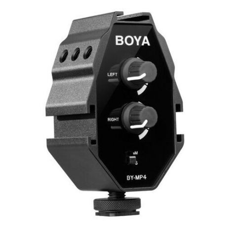 Boya BY-MP4 Двухканальный аудио адаптер(микшер) 1511