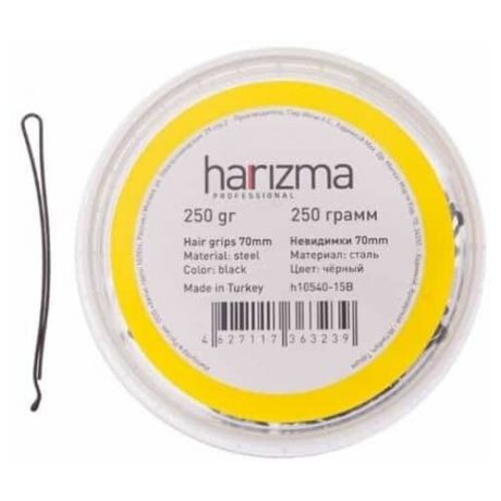 Невидимки Harizma 70 мм прямые с укороченной верхней частью 250 гр черные h10540-15B