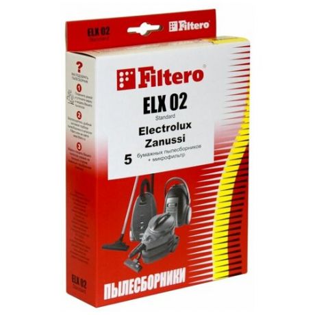 Пылесборник FILTERO ELX 02 Standard бумажные (5 шт.) для пылесосов Electrolux, AEG