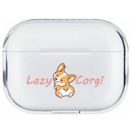 Чехол для AirPods Pro "Lazy corgi" прозрачный