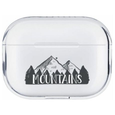 Чехол для AirPods Pro "Mountains" прозрачный