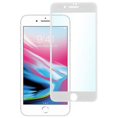 Защитное стекло для телефона "skinBOX. 3D full glue", для Apple iPhone 7+/8+, цвет белый