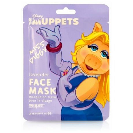 Увлажняющая маска для лица с экстрактом лаванды "Мисс Пигги" Дисней: Маппеты Disney Muppets Face Mask Miss Piggy