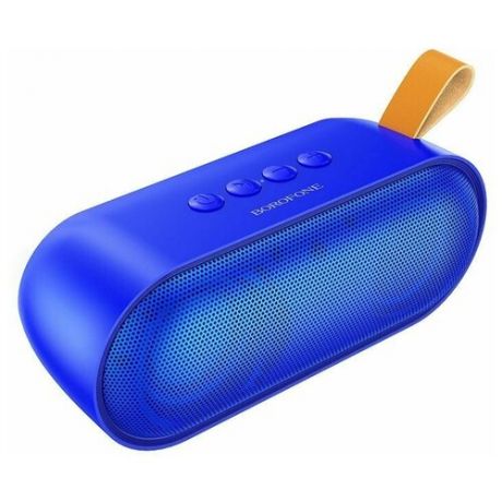 Колонка портативная Borofone, BR8, Broad sound, пластик, TF, USB, AUX, TWS, FM, цвет: синяя