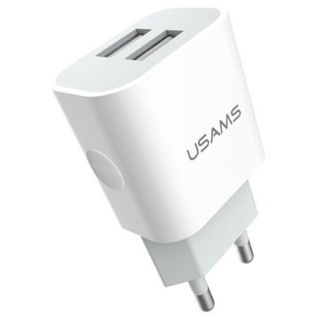 СЗУ USB 2.4A 2 выхода USAMS US- CC023 белый