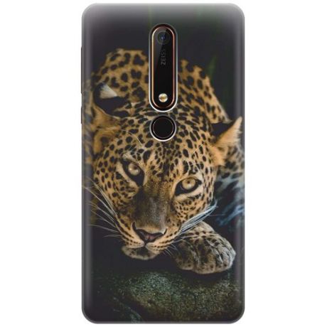 Cиликоновый чехол на Nokia 6 / Нокиа 6 с принтом "Загадочный леопард"