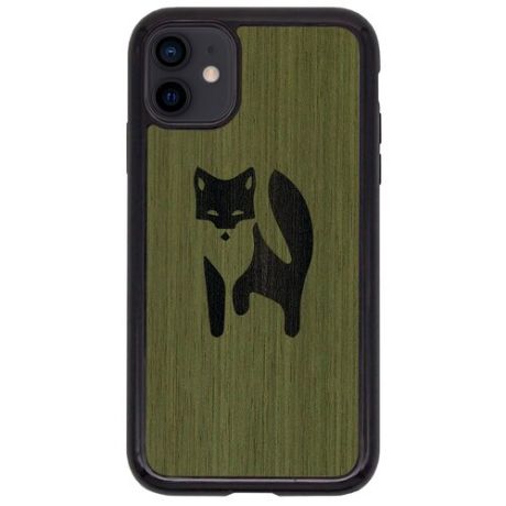 Чехол Timber&Cases для Apple iPhone 11, TPU, WILD collection - Хитрость леса/Лиса (Зеленый Кото - Эвкалипт)