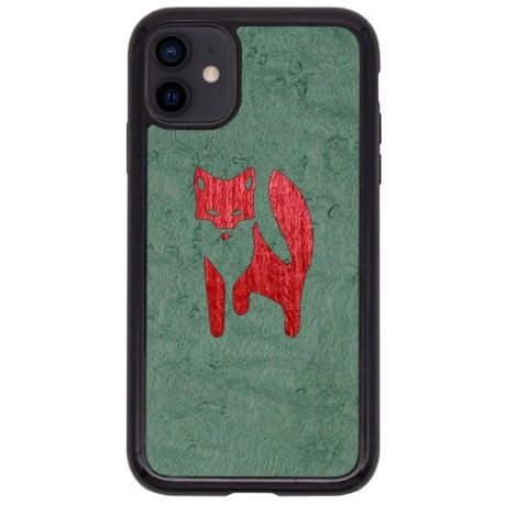 Чехол Timber&Cases для Apple iPhone 11, TPU, WILD collection - Хитрость леса/Лиса (Клен птичий глаз - Красный Кото)