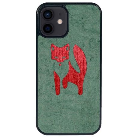 Чехол Timber&Cases для Apple iPhone 12 Mini, TPU, WILD collection - Хитрость леса/Лиса (Клен птичий глаз - Красный Кото)