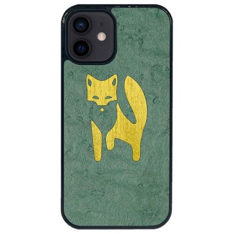 Чехол Timber&Cases для Apple iPhone 12 Mini, TPU, WILD collection - Хитрость леса/Лиса (Клен птичий глаз - Желтый Кото)