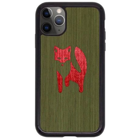 Чехол Timber&Cases для Apple iPhone 11 Pro, TPU, WILD collection - Хитрость леса/Лиса (Зеленый - Красный Кото)