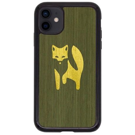 Чехол Timber&Cases для Apple iPhone 11, TPU, WILD collection - Хитрость леса/Лиса (Зеленый - Желтый Кото)