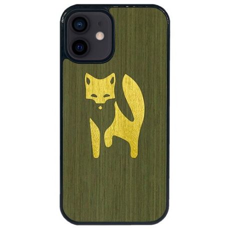 Чехол Timber&Cases для Apple iPhone 12 Mini, TPU, WILD collection - Хитрость леса/Лиса (Зеленый - Желтый Кото)