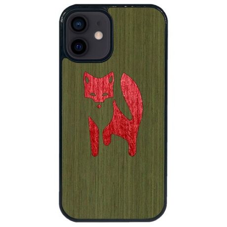 Чехол Timber&Cases для Apple iPhone 12 Mini, TPU, WILD collection - Хитрость леса/Лиса (Зеленый - Красный Кото)