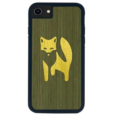 Чехол Timber&Cases для Apple iPhone SE 2020/7/8, TPU, WILD collection - Хитрость леса/Лиса (Зеленый - Желтый Кото)