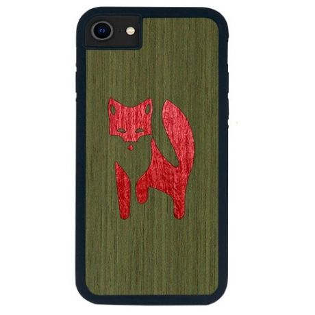Чехол Timber&Cases для Apple iPhone SE 2020/7/8, TPU, WILD collection - Хитрость леса/Лиса (Зеленый - Красный Кото)