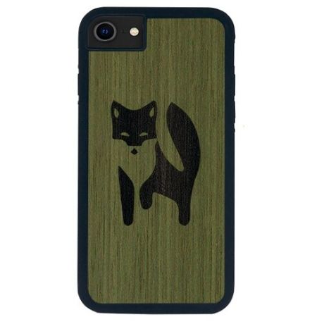 Чехол Timber&Cases для Apple iPhone SE 2020/7/8, TPU, WILD collection - Хитрость леса/Лиса (Зеленый Кото - Эвкалипт)