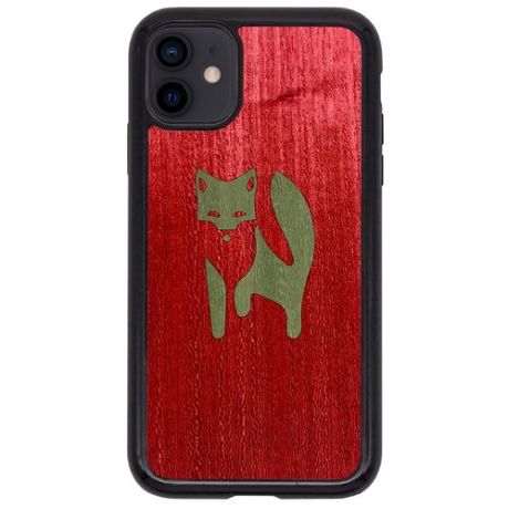 Чехол Timber&Cases для Apple iPhone 11, TPU, WILD collection - Хитрость леса/Лиса (Красный - Зеленый Кото)