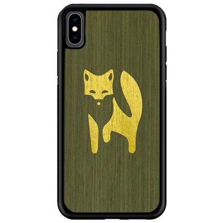 Чехол Timber&Cases для Apple iPhone X/XS, TPU, WILD collection - Хитрость леса/Лиса (Зеленый - Желтый Кото)