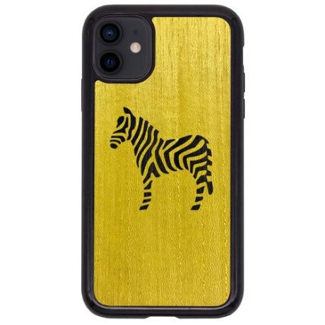 Чехол Timber&Cases для Apple iPhone 11, TPU, WILD collection - Зебра (Желтый Кото - Эвкалипт)