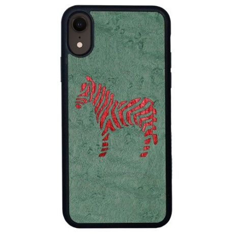 Чехол Timber&Cases для Apple iPhone XR, TPU, WILD collection - Зебра (Клен птичий глаз - Красный Кото)