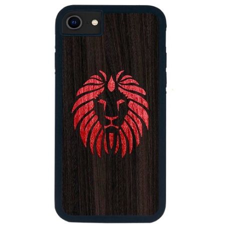 Чехол Timber&Cases для Apple iPhone SE 2020/7/8, TPU, WILD collection - Царь зверей/Лев (Эвкалипт - Красный Кото)