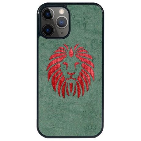 Чехол Timber&Cases для Apple iPhone 12 Pro Max, TPU, WILD collection - Царь зверей/Лев (Клен птичий глаз - Красный Кото)