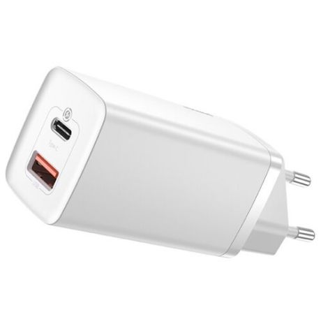 Сетевое зарядное устройство Baseus GaN2 Lite Quick Charger C+U 65W EU (CCGAN2L-B02) Белое