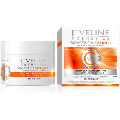 Eveline Cosmetics 6 компонентов Bioactive vitamin C Омолаживающий крем для лица с витамином С, 50 мл
