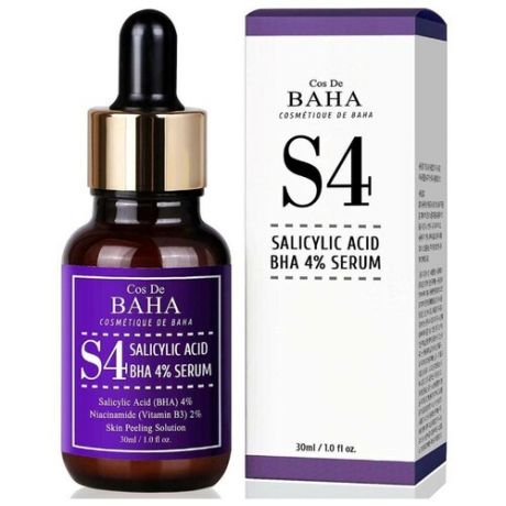 Cos De Baha Противовоспалительная сыворотка против акне с 4% салициловой кислотой BHA Salicylic Acid 4% Exfoliant Serum, 30мл