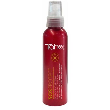 Tahe BOTANIC SOLAR CAPILAR SOS PROTECT Солнцезащитная сыворотка для волос с маслом кокоса, кератином и витамином Е 125 мл.