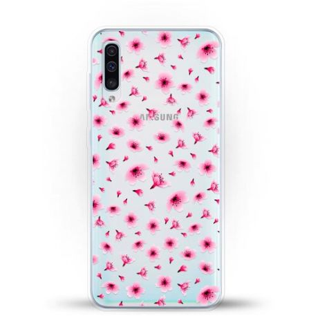 Силиконовый чехол Цветы розовые на Samsung Galaxy A30s