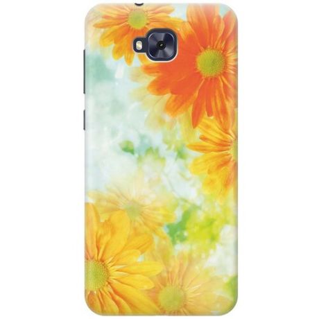 Cиликоновый чехол на Asus Zenfone 4 Selfie (ZD553KL) / Асус Зенфон 4 Селфи с принтом "Оранжевые цветы"