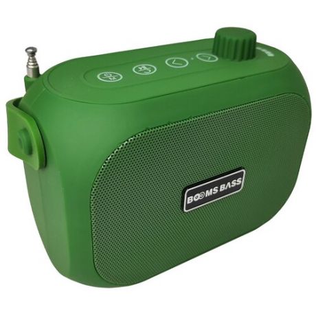 Беспроводная портативная bluetooth (блютус) колонка с функицей FM радиоприеник, Booms Bass L15 / Зеленый