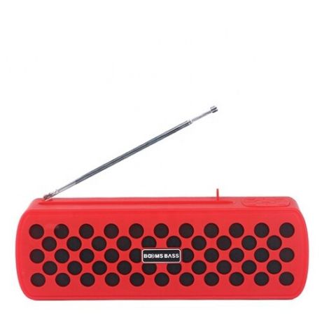 Беспроводная портативная bluetooth (блютус) колонка с функицей FM радиоприеник, Booms Bass L10 / Красный