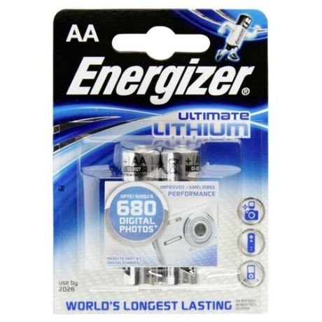 Батарейки AA - Energizer Ultimate Lithium L91 FR6 (2 штуки) 639154 / 11651