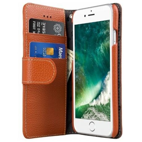 Кожаный чехол книжка Melkco для iPhone 7/8 (4.7") - Wallet Book Type - оранжевый