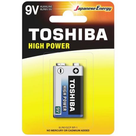 Батарейка Toshiba 6LR61, 1 шт.