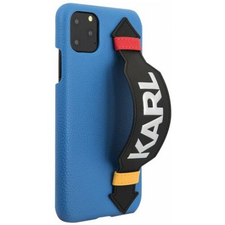 Чехол Lagerfeld для iPhone 11 Pro Max PU Leather with strap Karl logo Hard Blue