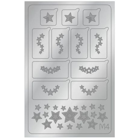 Aeropuffing Metallic Stickers №M04 Silver - металлизированные наклейки для ногтей