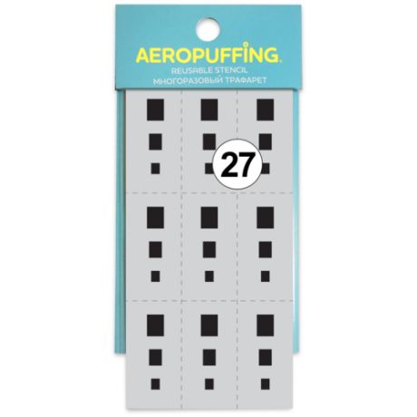 Aeropuffing, многоразовый силиконовый трафарет для ногтей №27 (прямоугольник)