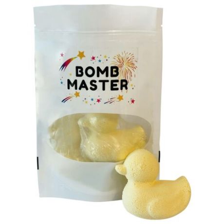 Набор 3 фигурных бурлящих бомбочки для ванн гейзер "Уточка", Bomb Master, желтый, 232 г.