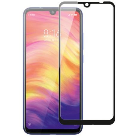 Защитное стекло Onext для телефона Xiaomi Redmi Note 7, 3D, full glue, черное (2019)