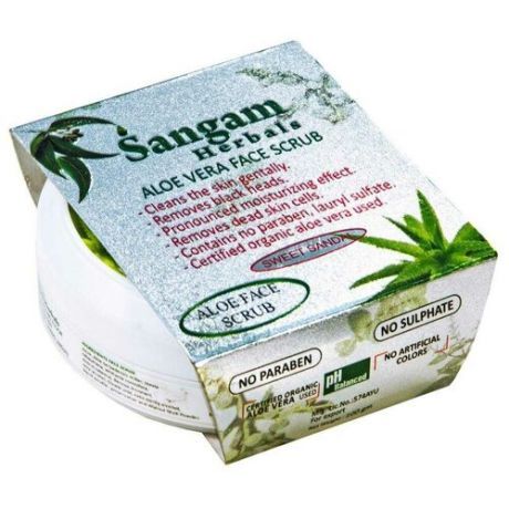 Sangam Herbals скраб для лица Aloe Vera Face Scrub Сладкий сандал 100 г