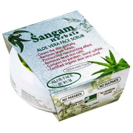 Sangam Herbals скраб для лица Aloe Vera Face Scrub Ним и Тулси 100 г