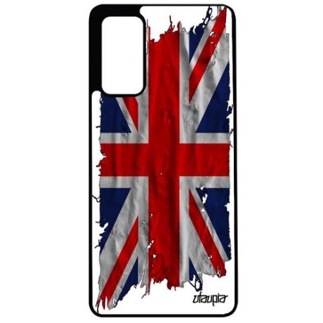Красивый чехол на смартфон // Galaxy S20FE // "Флаг Англии на ткани" Государственный Страна, Utaupia, белый